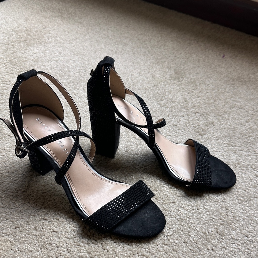 Kelly & Katie Black Strappy Heels